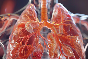 HD capture showcasing the inner workings and anatomy of the human lungs.