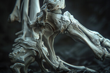 High-definition capture of intricate bone structures, highlighting the lower limbs' anatomy.