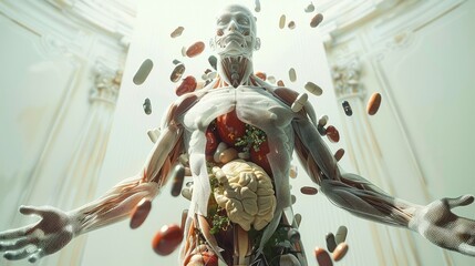 Vitamin human body. Generative AI.