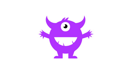 purple cartoon monster in vector