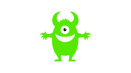 green funny monster shape in vector
