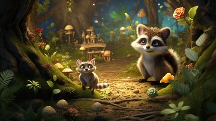 Fototapeta premium lemur on tree