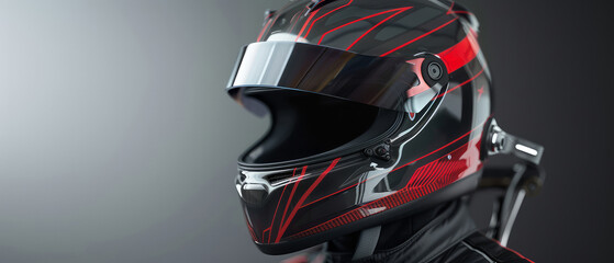 Close up of motorcycle helmet. Motorcycles sport concept. Motorbike. Generative ai