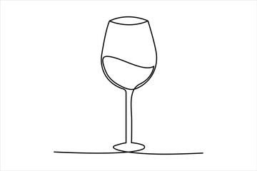 

Continuous single line wine Drinking glass online continuous single line art
