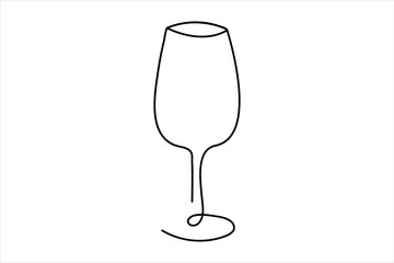 

Continuous single line wine Drinking glass online continuous single line art