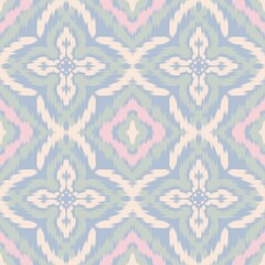 Seamless Ikat ethnic traditional Textile pattern geometric abstract folklore ornament Tribal ethnic illustration background design for print, clothing, scarf