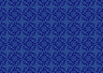 Blue Rose Seamless Pattern