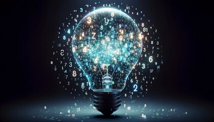 電球と数字のアイデア