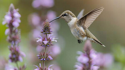 Naklejka premium hummingbird on a flower