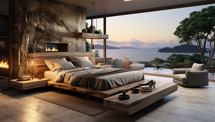 3d render of beautiful bedroom interior Image 