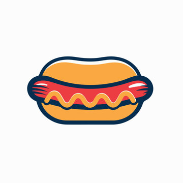 hot dog sandwich with mustard clip art preview