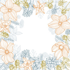   Vector background with  flowers.