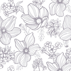 Floral pattern on white background.