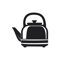 Electric kettle icon on transparent background.