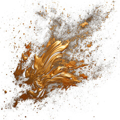 PNG  gold paint strokes and glitter on trasnsparent background. - 790649370