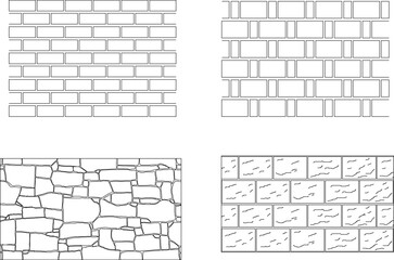 Vector sketch illustration of brick wall stucco texture design baground pattern