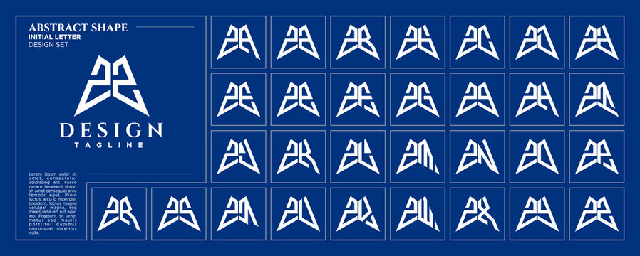 Modern abstract initial letter Z ZZ logo design bundle
