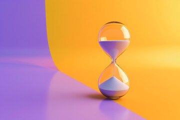 Isolated hourglass on a color background, minimalism design