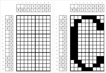 Alphabet c Lowercase Nonogram Pixel Art M_2112001