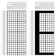 Fototapeta premium Alphabet E Nonogram Pixel Art M_2112001