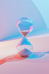 Isolated hourglass on a color background, minimalism design