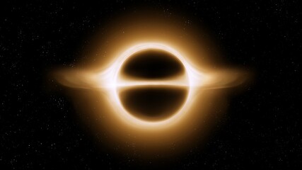 Black hole with accretion disk. Cosmic singularity with powerful gravity, Dead Star. Black Hole Event Horizon.