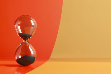 Isolated hourglass on a color background, minimalism design