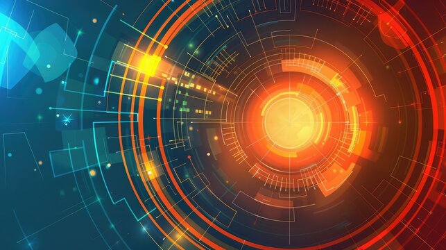 Technology background with programming code. Programming html code, abstract technology background of software developer, computer script programming,A digital interface with a bright light center. 