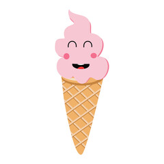 cute pink ice cream cone