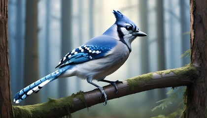 blue jay on a branch