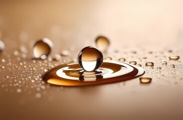 Droplets on a beige background