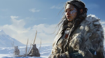 person with a wolf