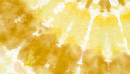 Yellow Tie Dye Banner Design. Aquarelle Artistic Washes Surface. texture brush watercolor drawing wallpaper