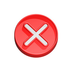 Obraz premium Deleted icon 3d cancel symbol