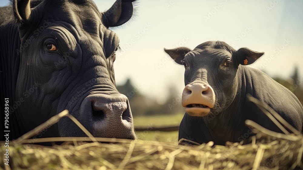 Poster black and white cow