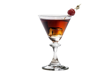 Manhattan Cocktail Isolated on Transparent Background