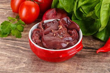 Raw chicken liver for cooking