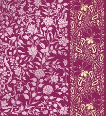 wedding card design, traditional paisley floral pattern , royal India	