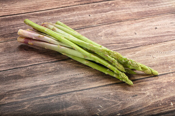Raw green uncooked asparagus sprout