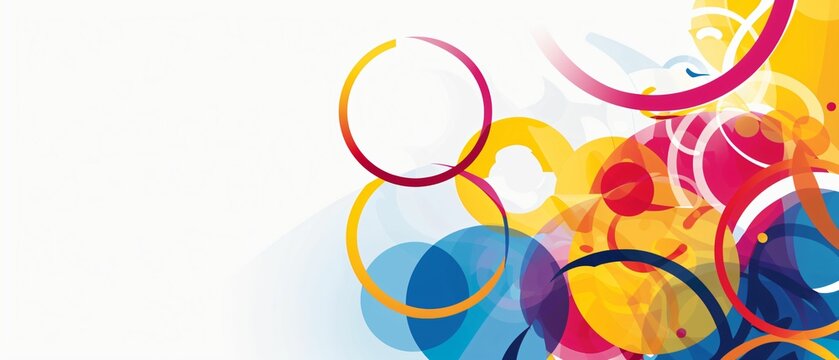 Jeux olympiques, fond blanc et color&eacute;, illustration graphique, ia g&eacute;n&eacute;rative