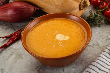 Vegetarian Pumpkin soup with spices