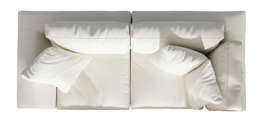 White Modern Sofa. Floorplan Top View. Interior Design Mock-up. Ai Generative