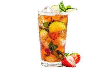 Pimms Cup Cocktail Isolated on Transparent Background