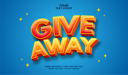 Giveaway Editable Text Effect 3d Style Bold