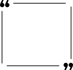 Quote box frame icon set. Quote symbol and mark quote. Quote frames. Comment, text box. Speech bubbles with quotation marks. Blank text message box for quotes. Blog post template. Vector illustration.