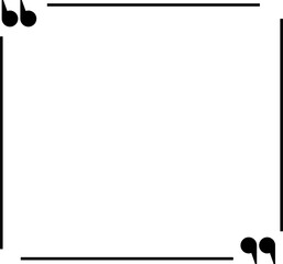 Quote box frame icon set. Quote symbol and mark quote. Quote frames. Comment, text box. Speech bubbles with quotation marks. Blank text message box for quotes. Blog post template. Vector illustration.