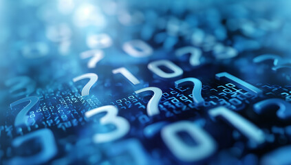 Close-up of Blue Digital Data and Code
