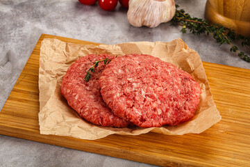 Raw beef minced meat cutlet