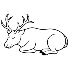 silhouette of a deer sleeping 