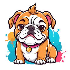 a bulldog kawaii logo vector art for t-shirt